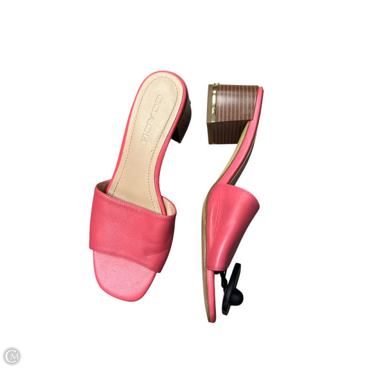 Sandals Designer By Coach In Pink, Size: 7.5