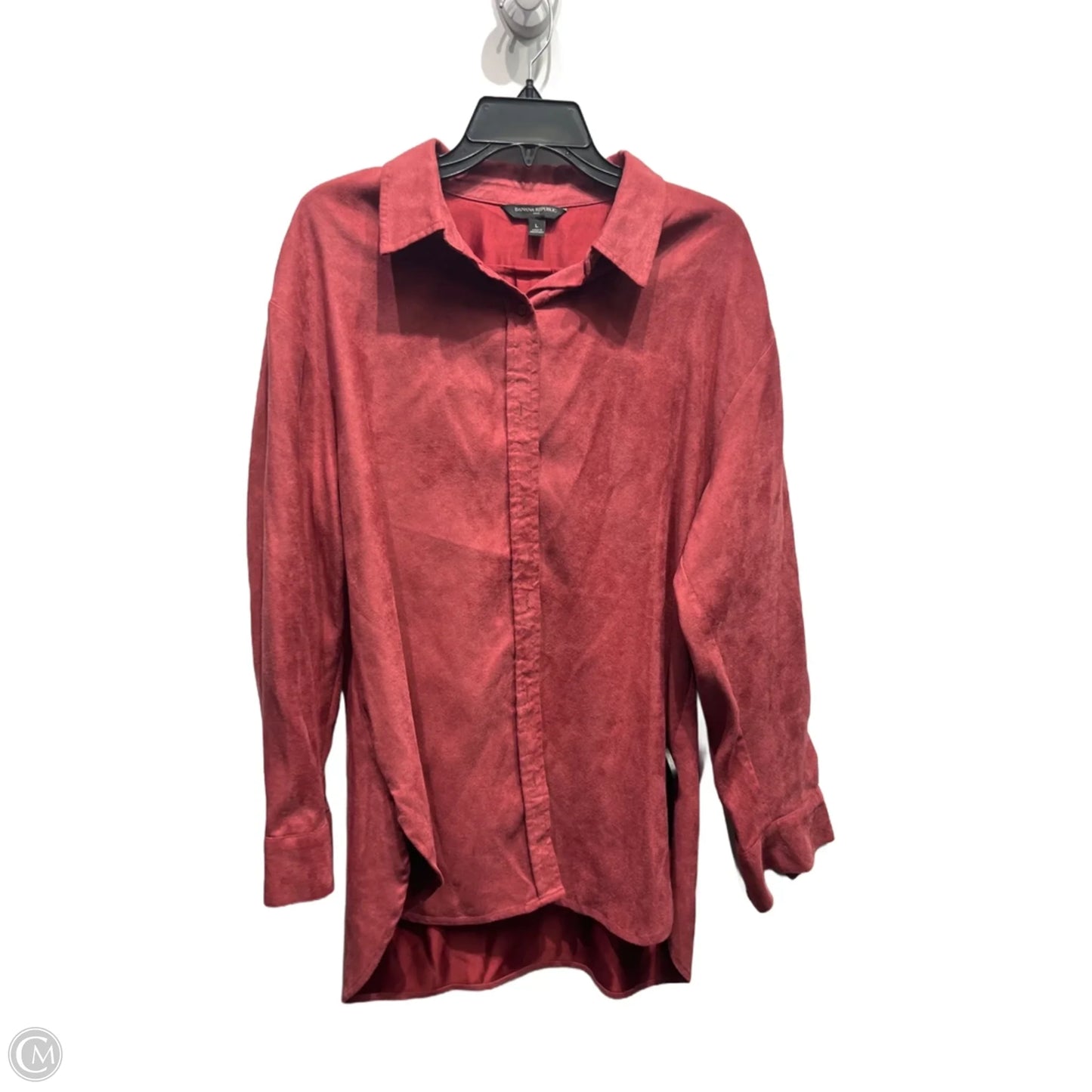 Top Long Sleeve By Banana Republic In Maroon, Size: L