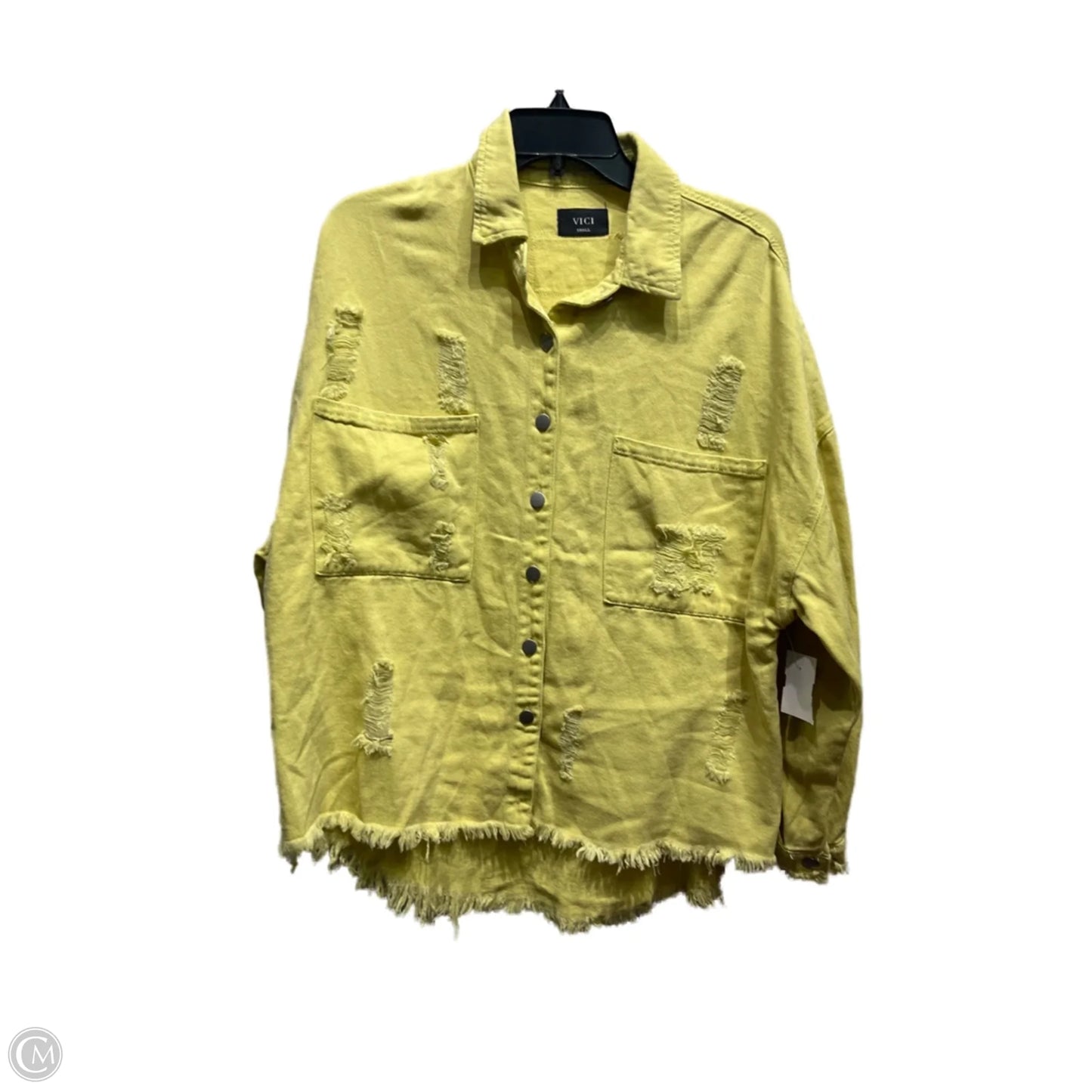 Jacket Denim By Vici In Chartreuse, Size: S