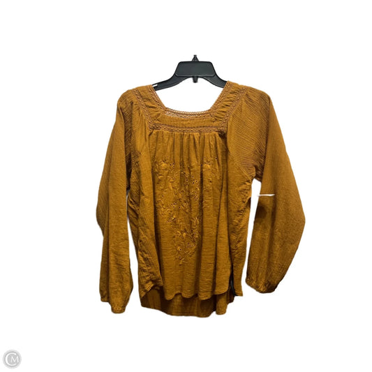 Top Long Sleeve By  FORGOTTEN GRACE In Tan, Size: S