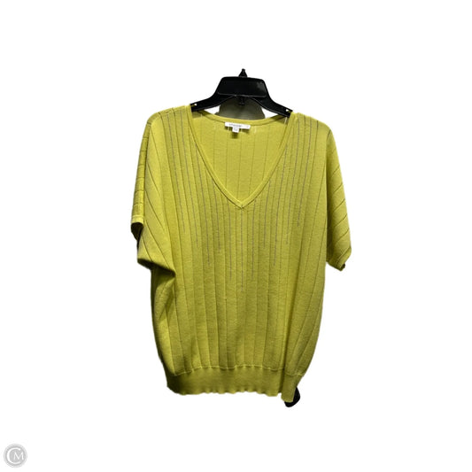 Top Short Sleeve By Chicos In Chartreuse, Size: L