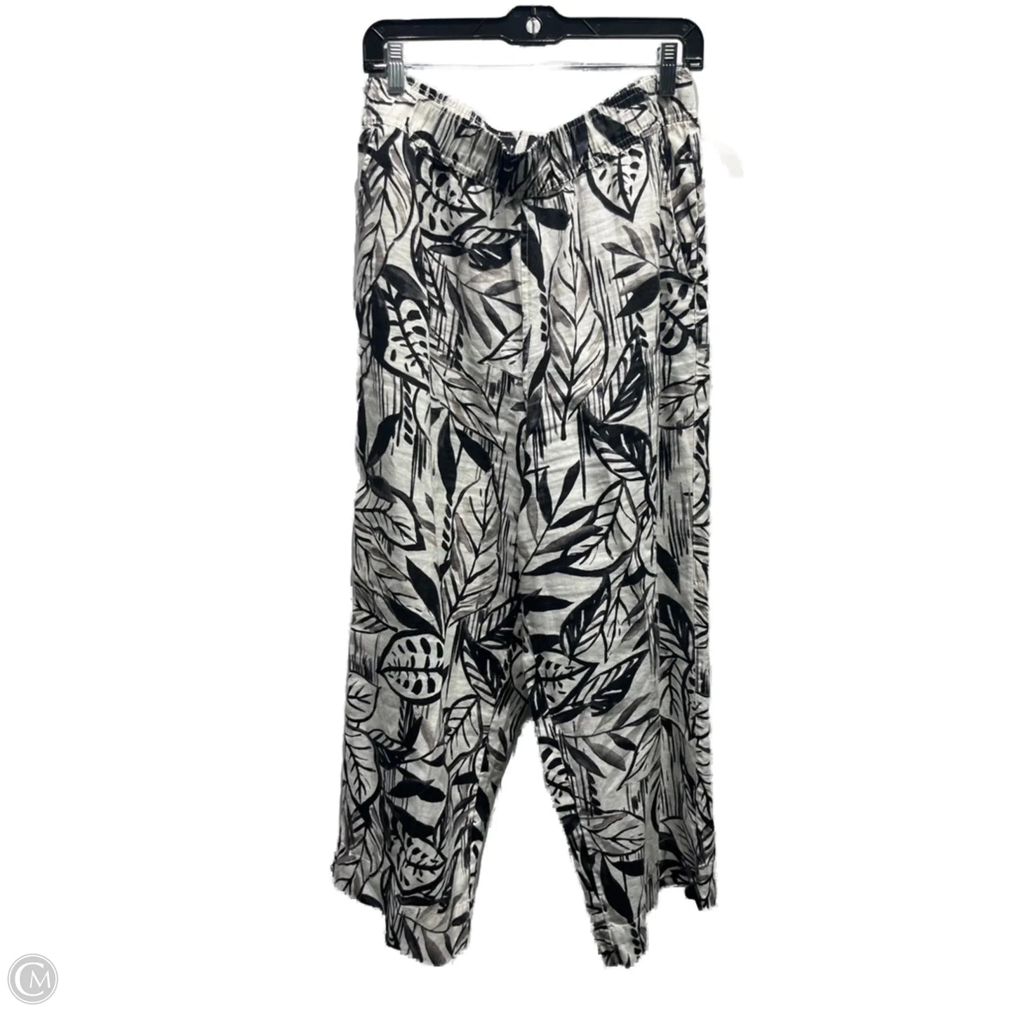 Pants Linen By Tahari In Black & White, Size: L