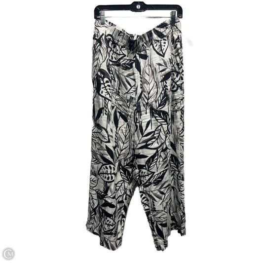 Pants Linen By Tahari In Black & White, Size: L