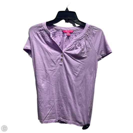 Top Short Sleeve Designer By Lilly Pulitzer In Purple, Size: Xxs