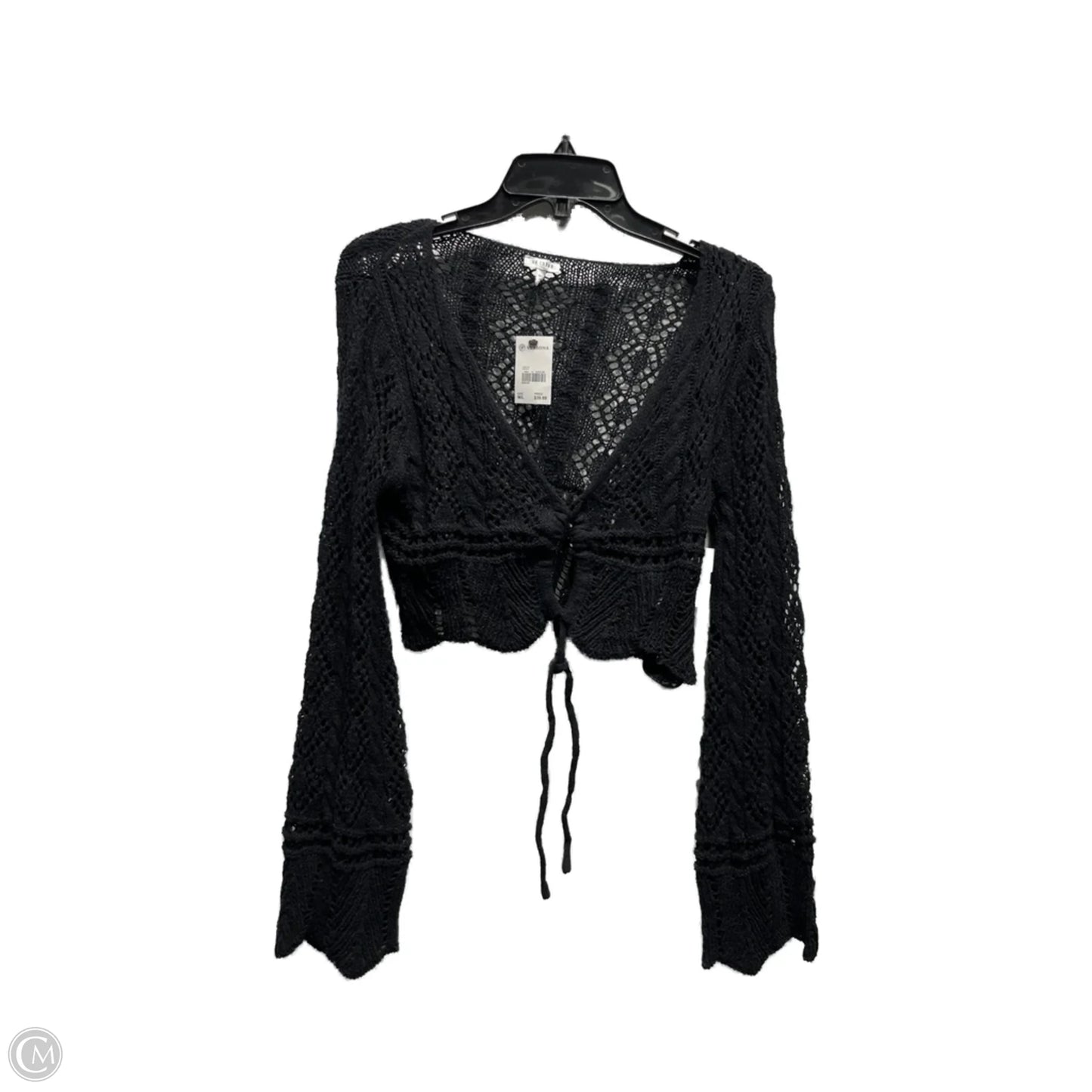 Sweater Cardigan By En Creme In Black, Size: L
