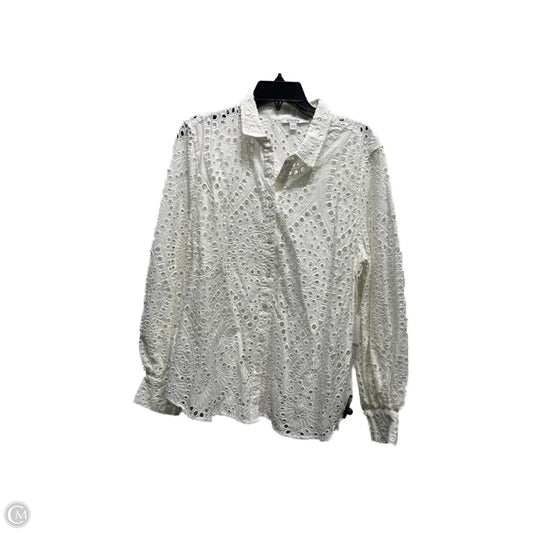 Top Long Sleeve By Chicos In White, Size: L