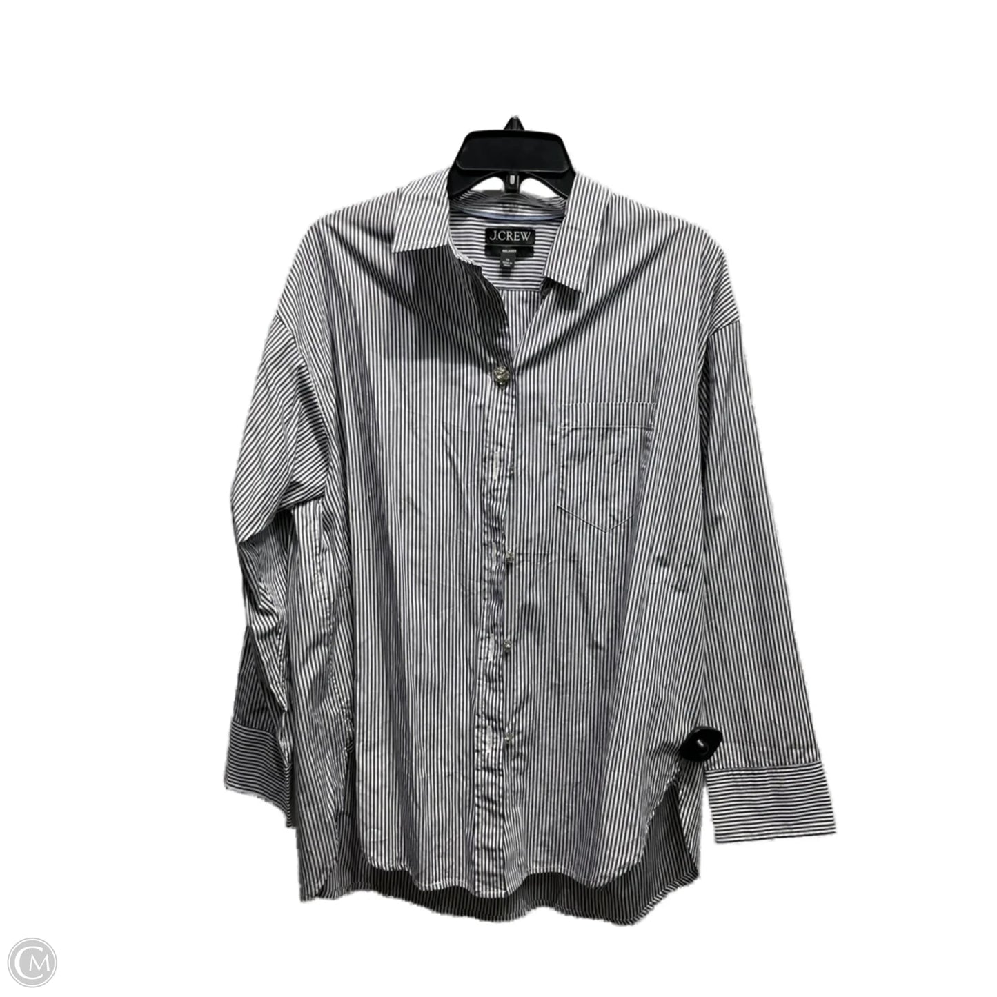 Top Long Sleeve By J. Crew In Blue & White, Size: 14