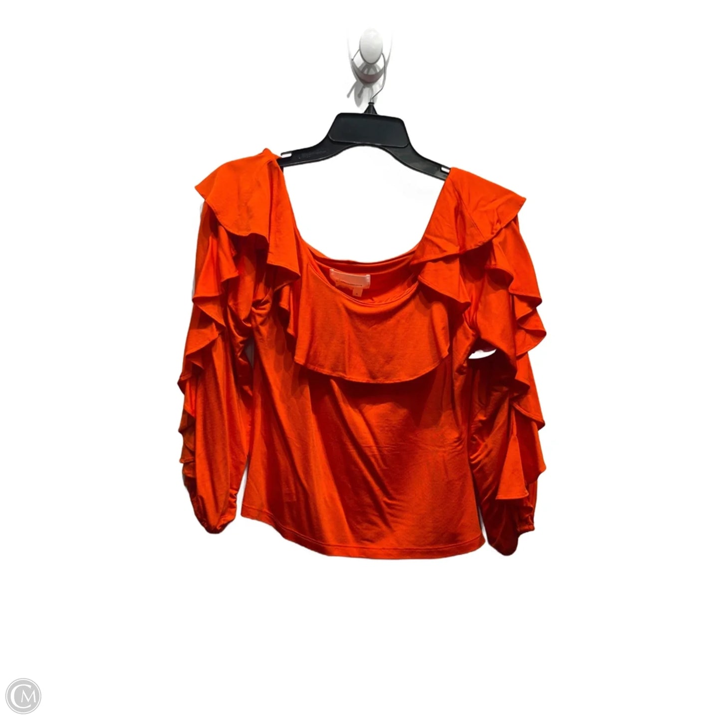 Top Long Sleeve By Anthropologie In Orange, Size: M