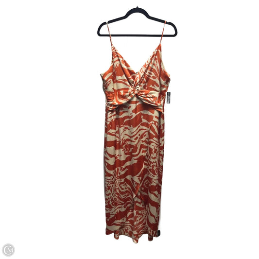 Dress Casual Maxi By Bar Iii In Cream & Orange, Size: L