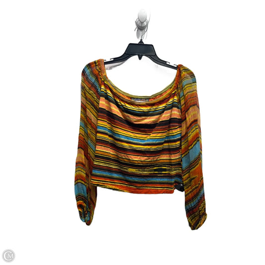 Top Long Sleeve By VINTAGE COLLECTION In Orange & Yellow, Size: M