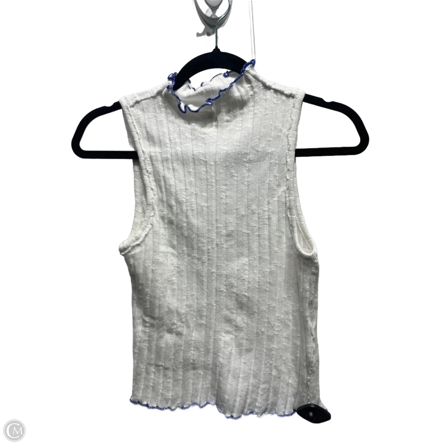 Top Sleeveless By Free People In Blue & White, Size: M