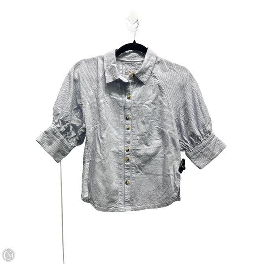 Top Short Sleeve By Free People In Blue & White, Size: Xs