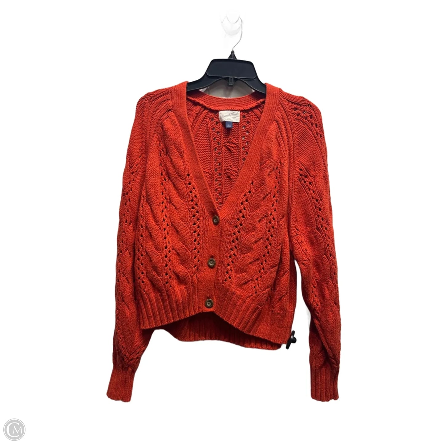 Sweater Cardigan By Universal Thread In Orange, Size: L
