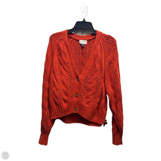 Sweater Cardigan By Universal Thread In Orange, Size: L