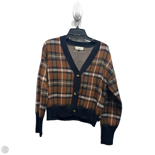 Sweater Cardigan By Marled In Black & Tan, Size: M
