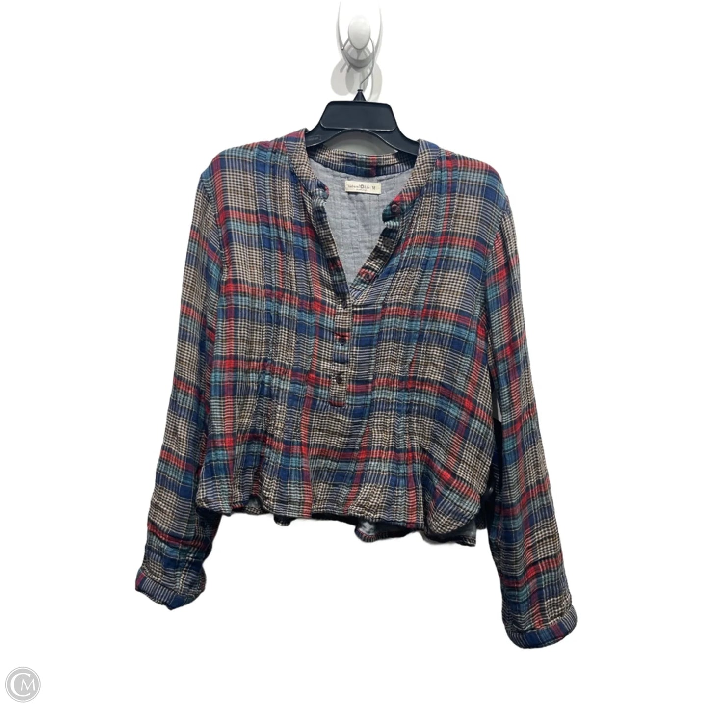 Top Long Sleeve By Natural Life In Blue & Red, Size: M