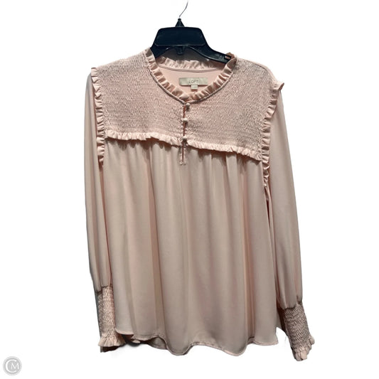 Top Long Sleeve By Loft In Pink, Size: Xl
