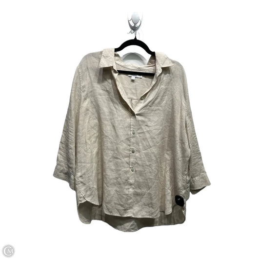 Top 3/4 Sleeve By Chicos In Cream, Size: 18