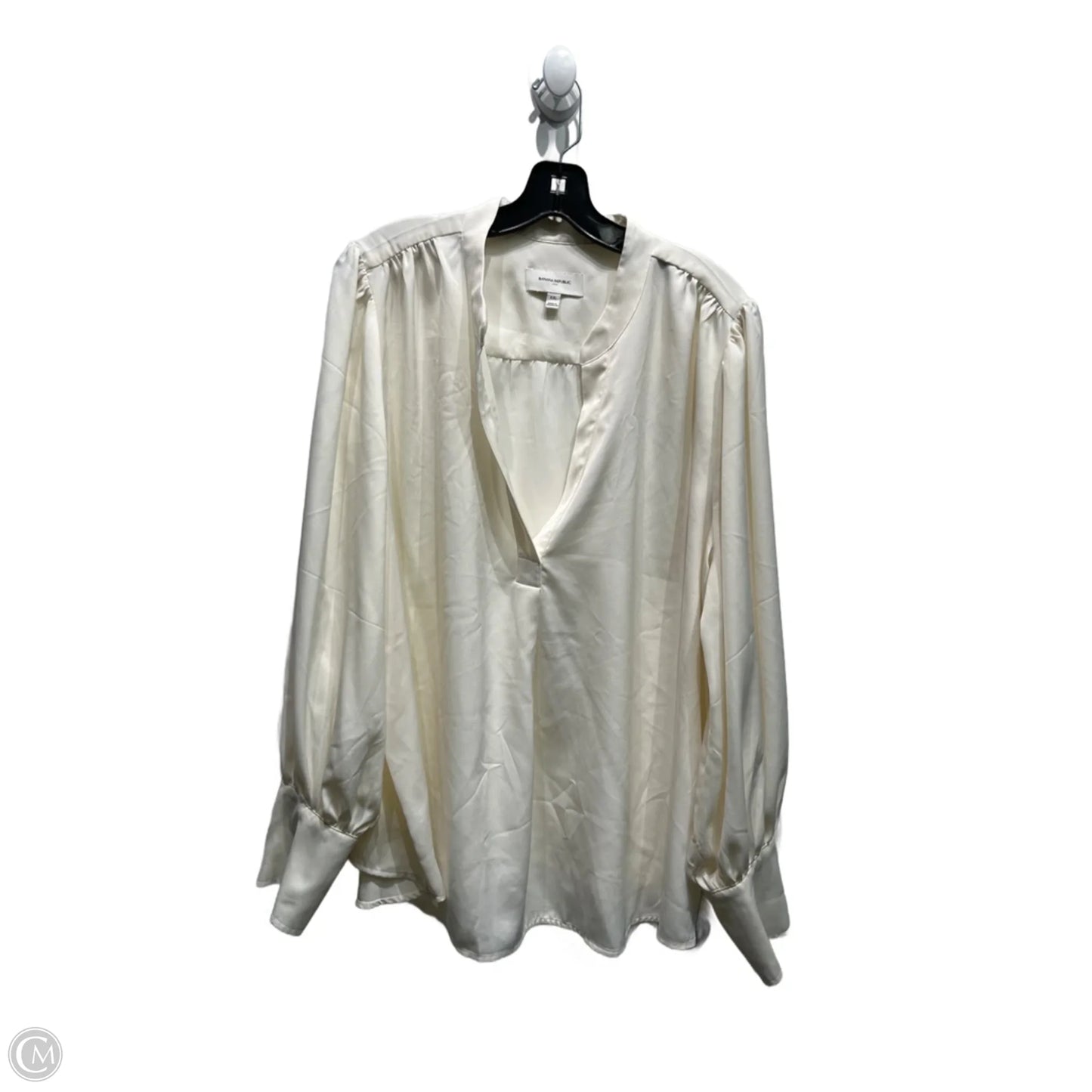 Blouse Long Sleeve By Banana Republic In Ivory, Size: Xxl