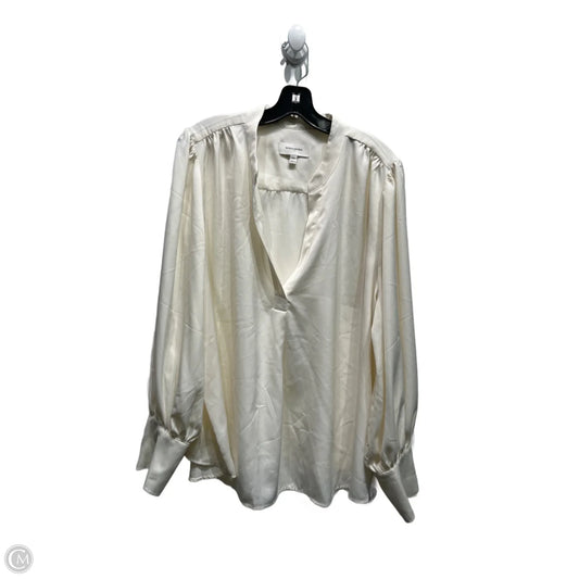 Blouse Long Sleeve By Banana Republic In Ivory, Size: Xxl