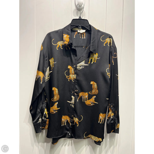 Blouse Long Sleeve By Umgee In Black & Tan, Size: M