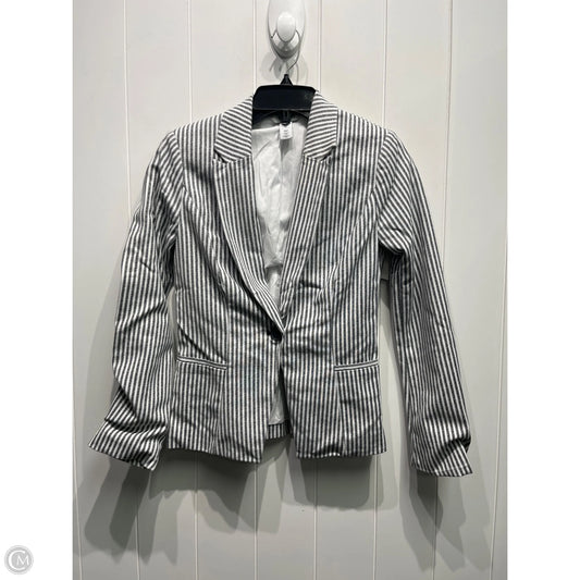 Blazer By White House Black Market In Grey & White, Size: Xxs