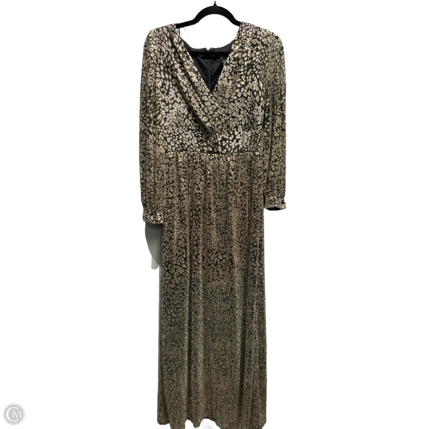 Dress Party Long By R And M Richards In Black & Gold, Size: 6