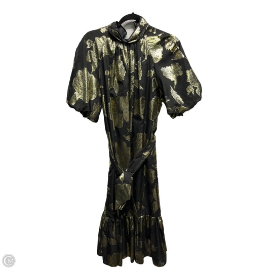 Dress Party Midi By Alex Marie In Black & Gold, Size: 6