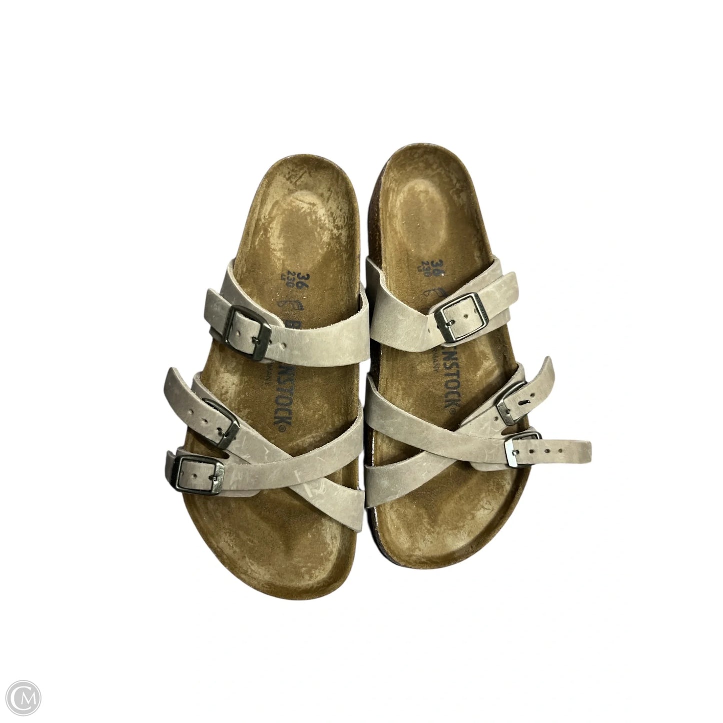 Sandals Flats By Birkenstock In Tan, Size: 6