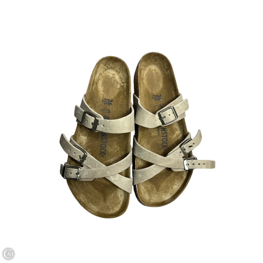 Sandals Flats By Birkenstock In Tan, Size: 6