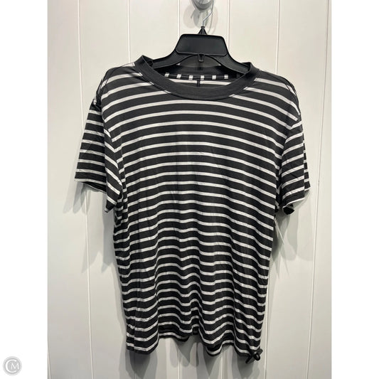 Athletic Top Short Sleeve By Lululemon In Grey & White, Size: M