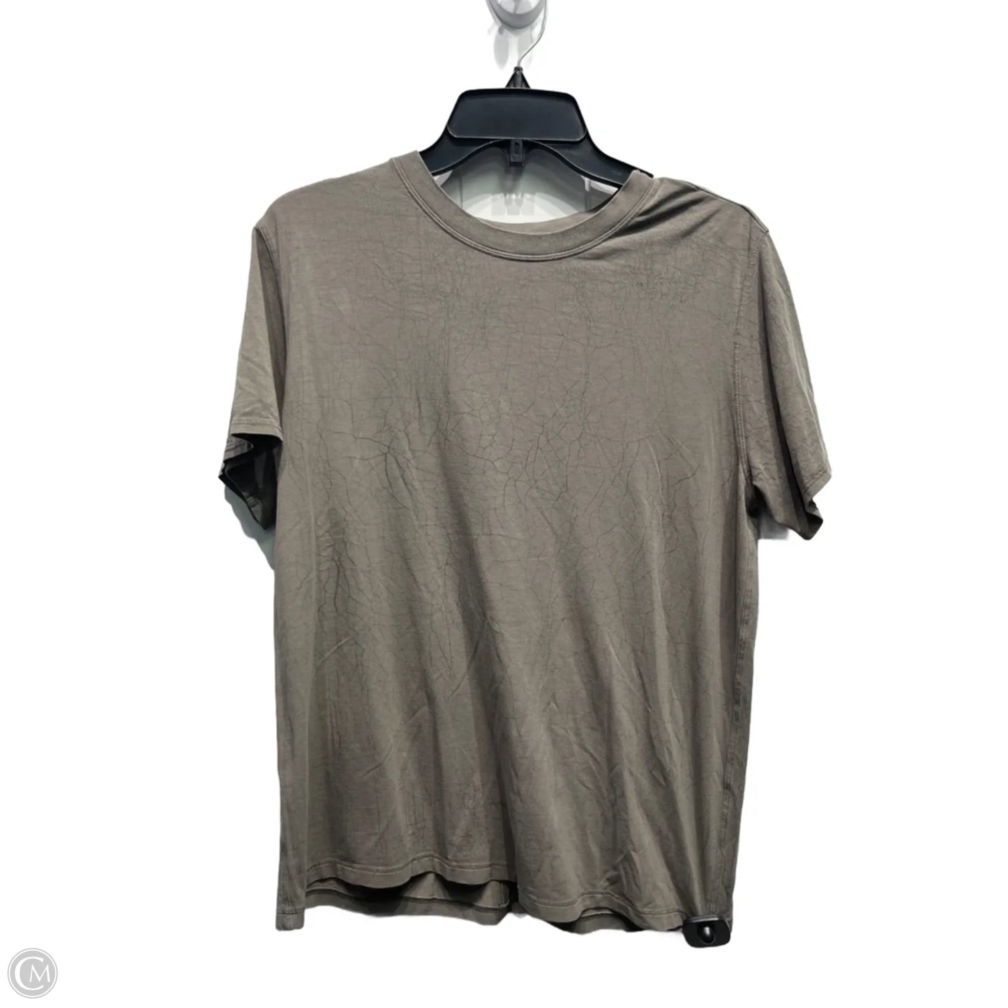 Athletic Top Short Sleeve By Lululemon In Grey, Size: M