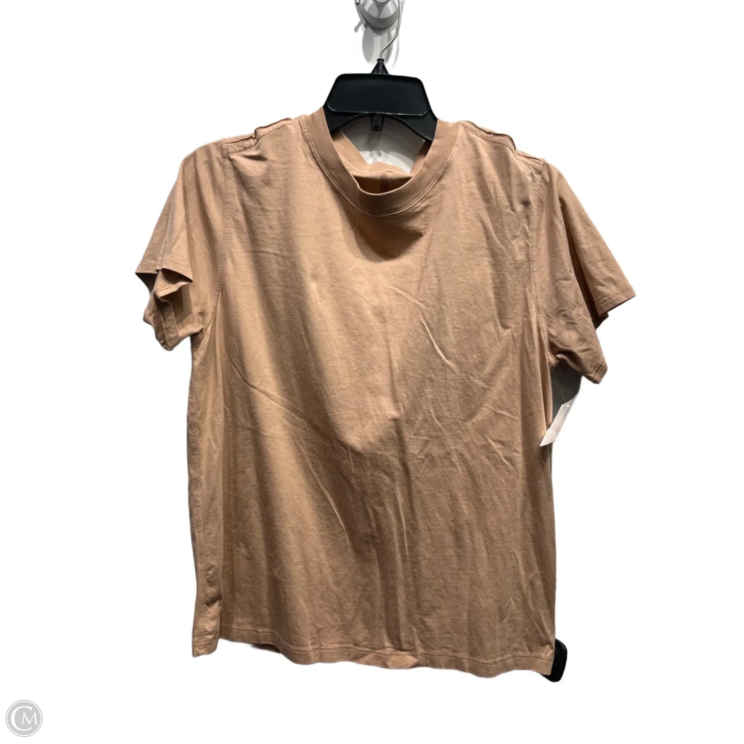 Athletic Top Short Sleeve By Lululemon In Tan, Size: M