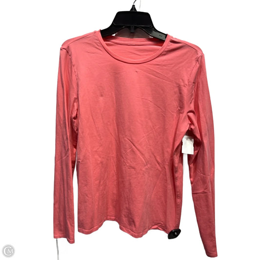 Athletic Top Long Sleeve Collar By Lululemon In Coral, Size: M