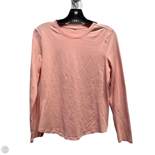 Athletic Top Long Sleeve Collar By Lululemon In Peach, Size: M