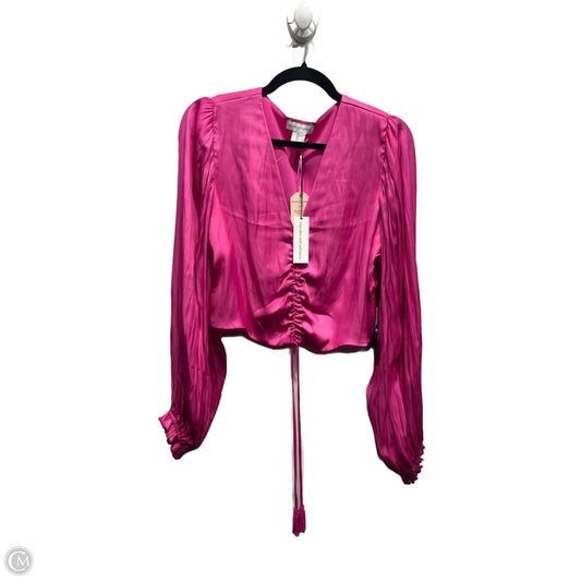 Blouse Long Sleeve By Cupcakes And Cashmere In Pink, Size: L