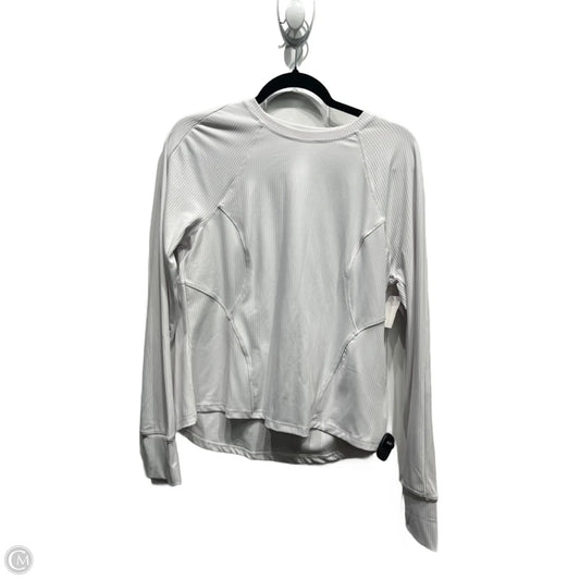 Athletic Top Long Sleeve Collar By Spyder In White, Size: L