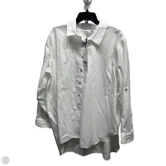 Top Long Sleeve By Calvin Klein In White, Size: 1x