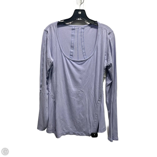 Athletic Top Long Sleeve Collar By Lululemon In Blue, Size: S