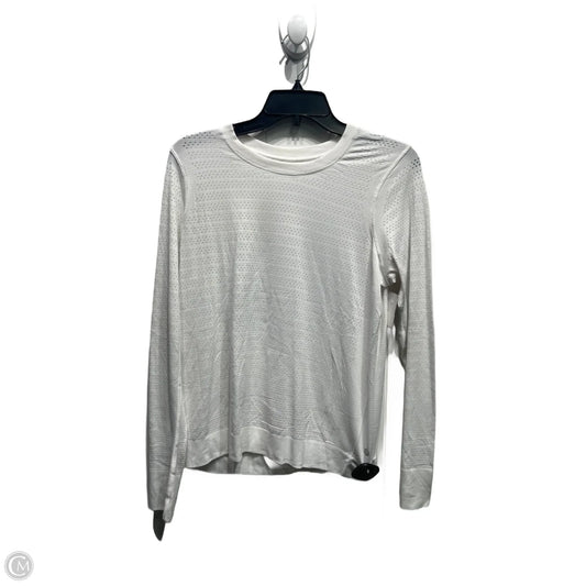 Athletic Top Long Sleeve Collar By Lululemon In White, Size: S