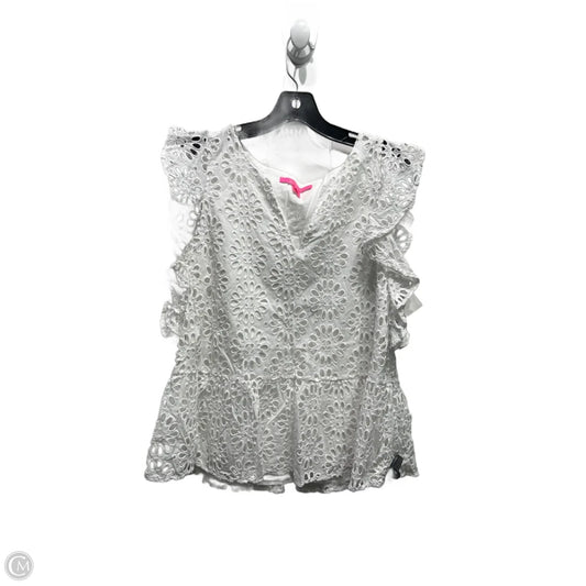 Top Short Sleeve Designer By Lilly Pulitzer In White, Size: 10