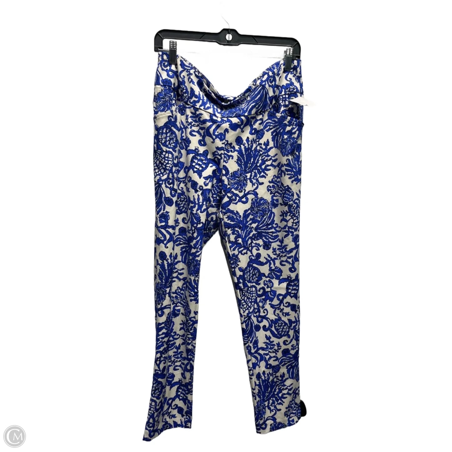 Pants Designer By Lilly Pulitzer In Blue & White, Size: 12