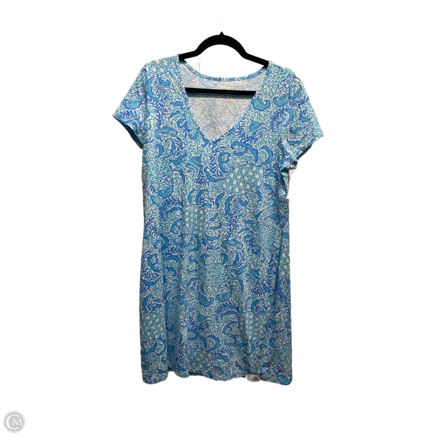 Dress Designer By Lilly Pulitzer In Blue & White, Size: L