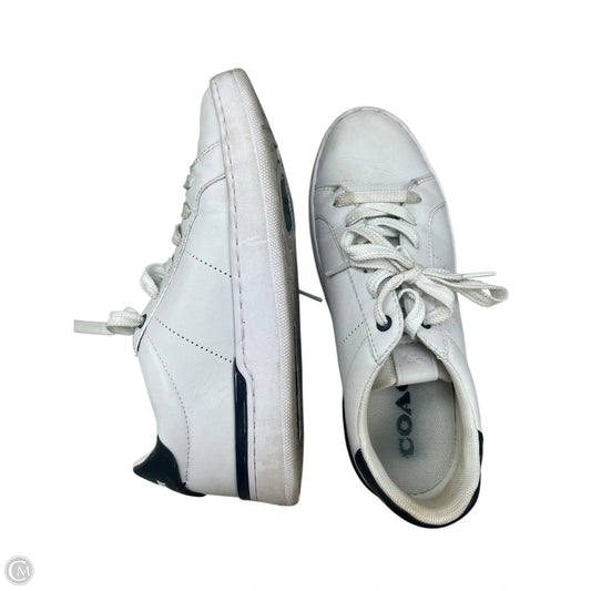 Shoes Designer By Coach In Blue & White, Size: 7