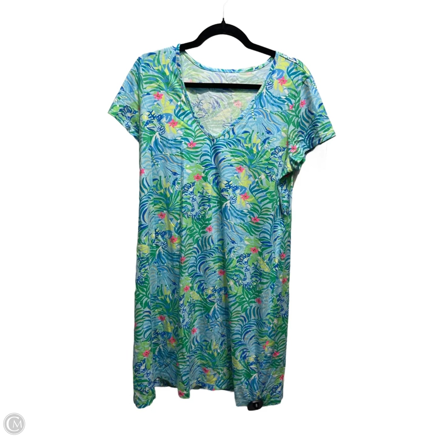 Dress Designer By Lilly Pulitzer In Blue & Green, Size: L