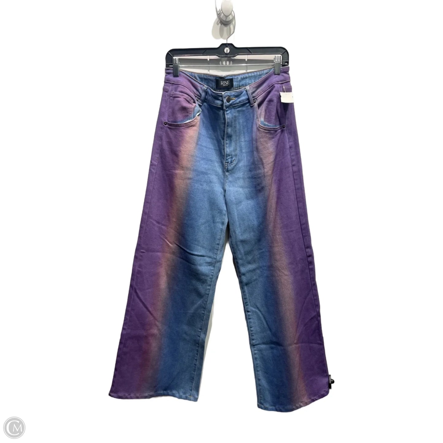 Jeans Wide Leg By RISE In Blue & Purple, Size: L
