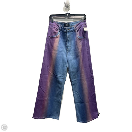 Jeans Wide Leg By RISE In Blue & Purple, Size: L