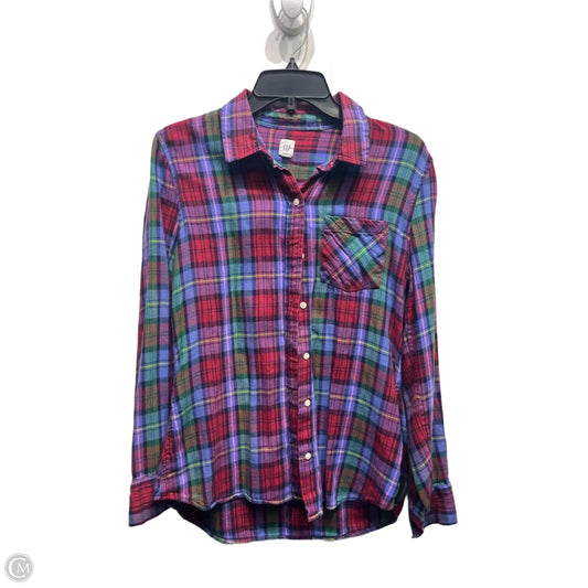 Top Long Sleeve By Gap In Blue & Red, Size: M