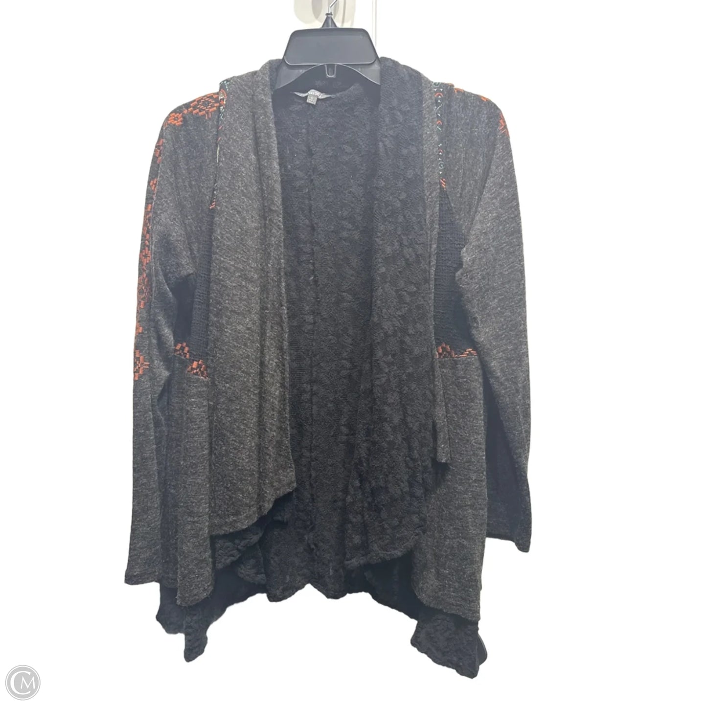 Sweater Cardigan By Miss Me In Grey & Orange, Size: L
