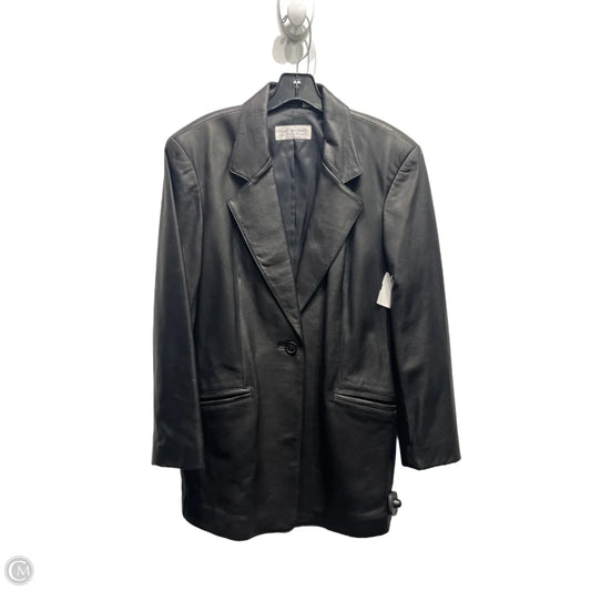 Jacket Moto Leather By Saks Fifth Avenue In Black, Size: 10